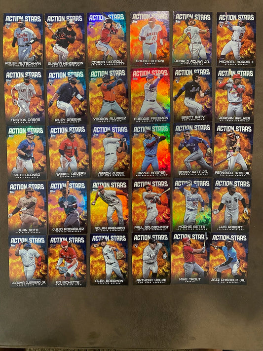 Action Stars (30 Cards) - 2023 Topps Update - Complete Set