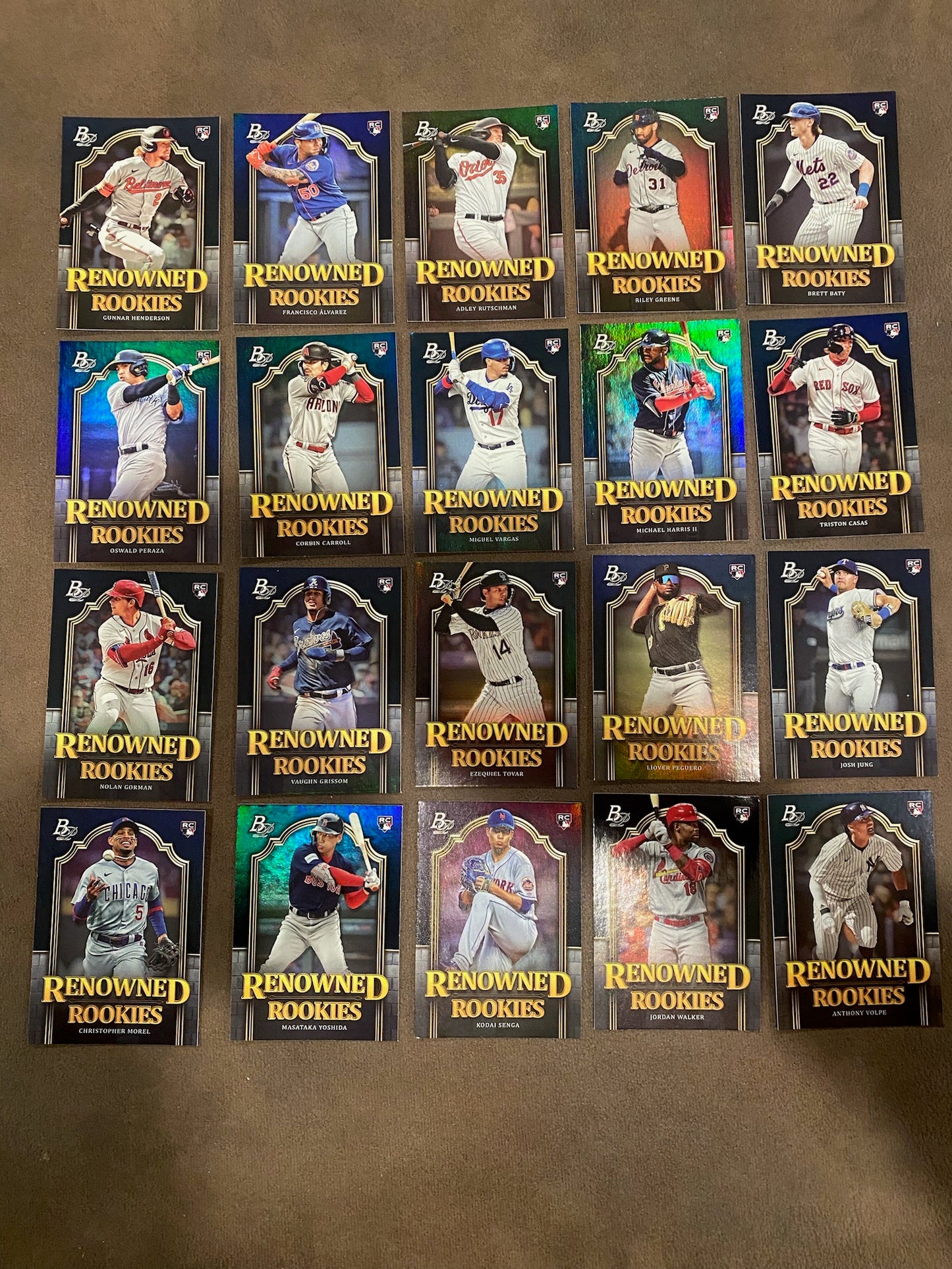 Renowned Rookies (20 Cards) - 2023 Bowman Platinum - Complete Set