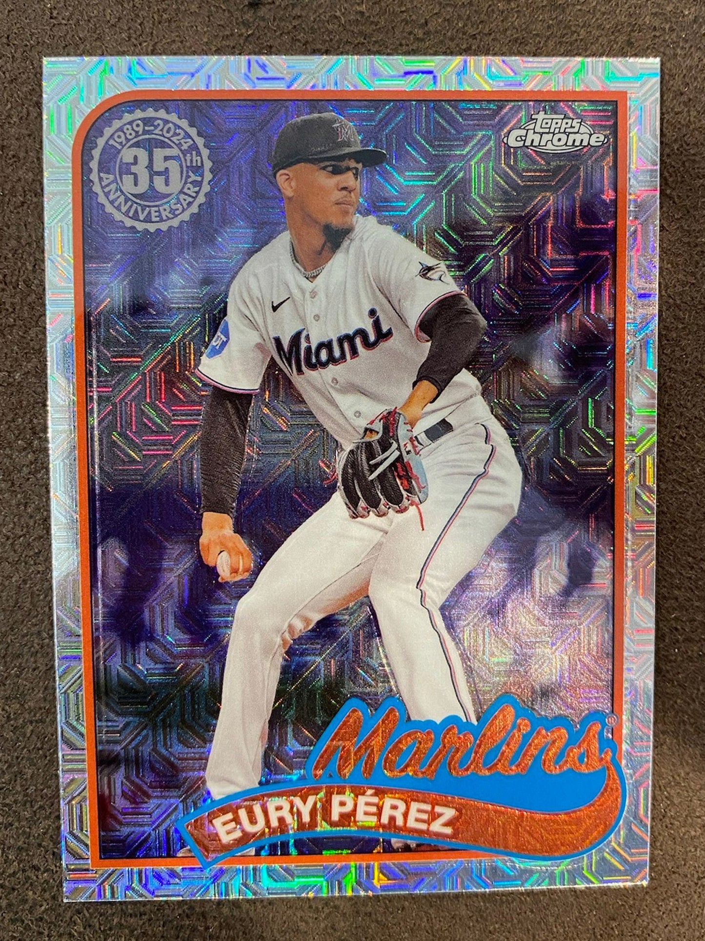 Eur Perez - 2024 Topps Series 2 - 1989 Chrome Silver Pack Mojo - Marlins