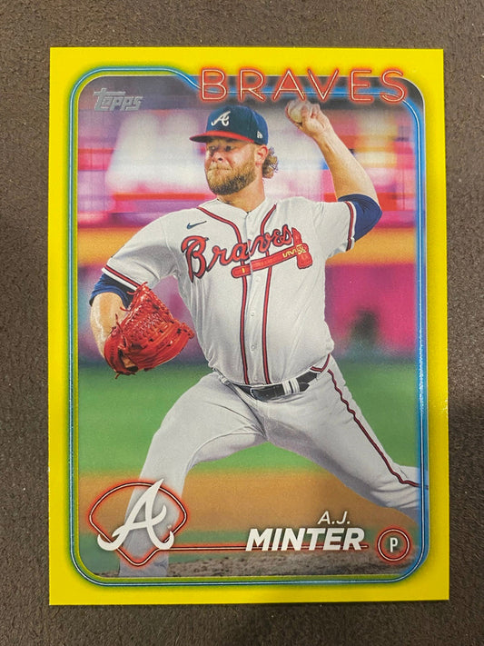 A.J. Minter - 2024 Topps Series 2 - Yellow Parallels - Braves