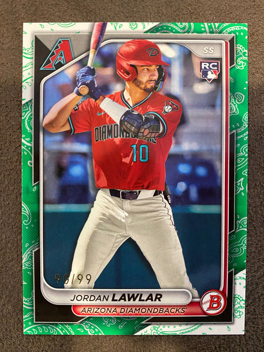 Jordan Lawlar - 2024 Bowman - Rookie GREEN /99 - Diamondbacks