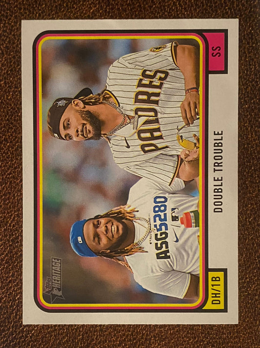 Fernando Tatis Jr. / Vladimir Guerrero Jr. - 2022 Topps Heritage High Number - Combo Double Trouble - Blue Jays