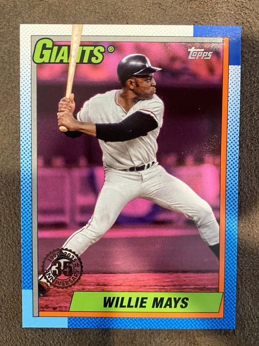 Willie Mays - 2025 Topps Series 1 - 1990 Insert PINK - Giants