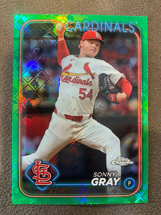 Sonny Gray - 2024 Topps Chrome - Logofractor GREEN /99 - Cardinals
