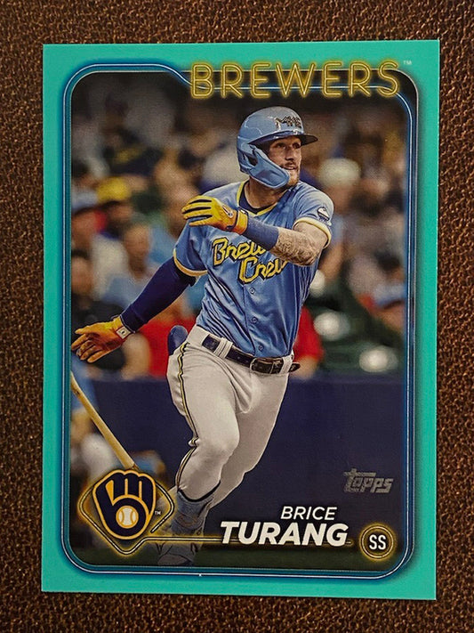 Brice Turang - 2024 Topps Series 2 - Aqua Parallel - Brewers