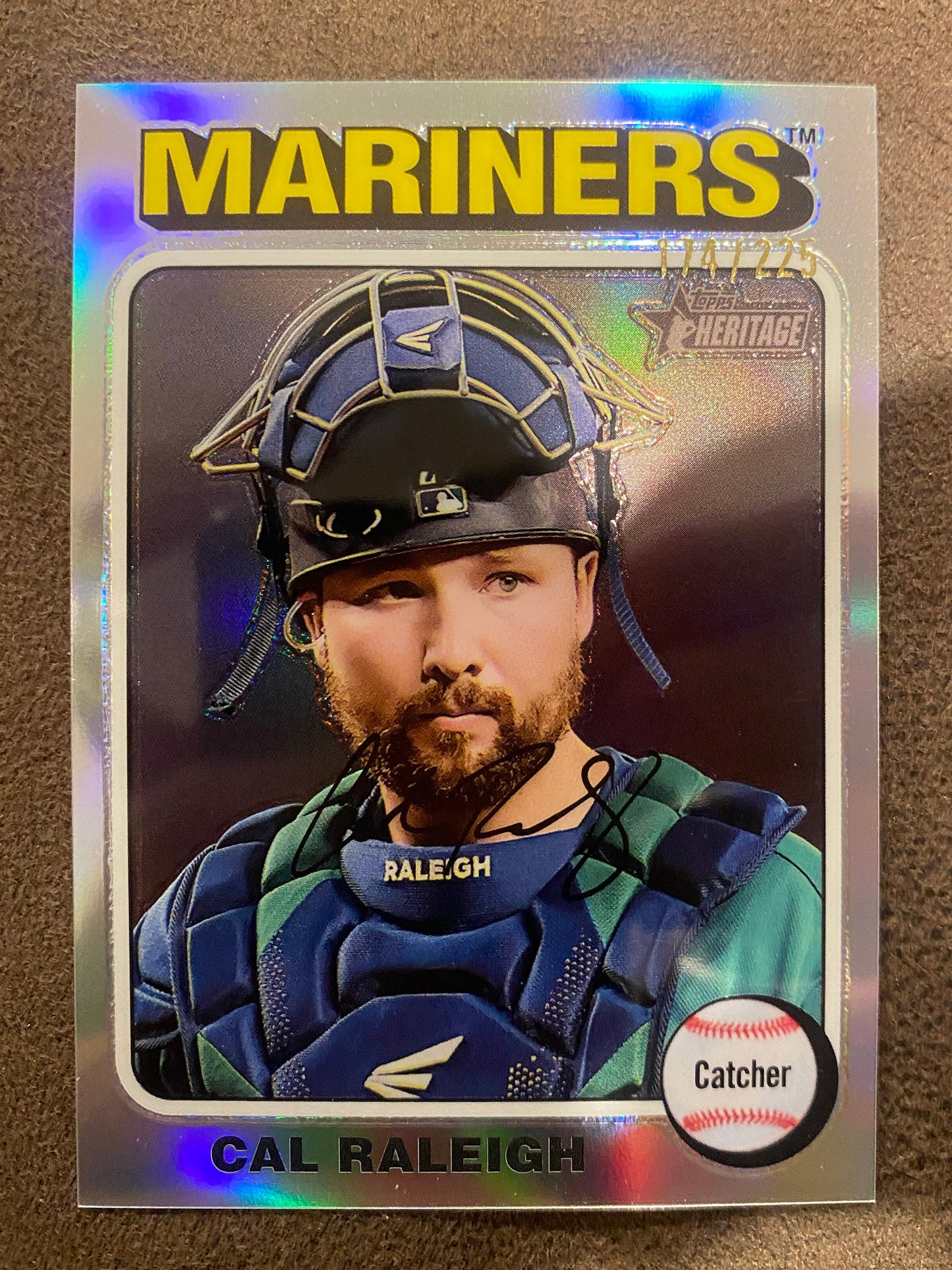 Cal Raleigh - 2024 Topps Heritage High Number - Refractor /225 - Mariners