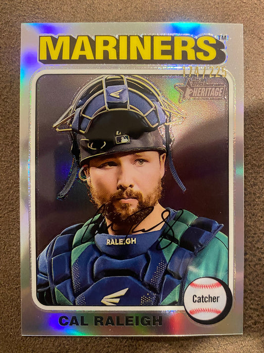 Cal Raleigh - 2024 Topps Heritage High Number - Refractor /225 - Mariners