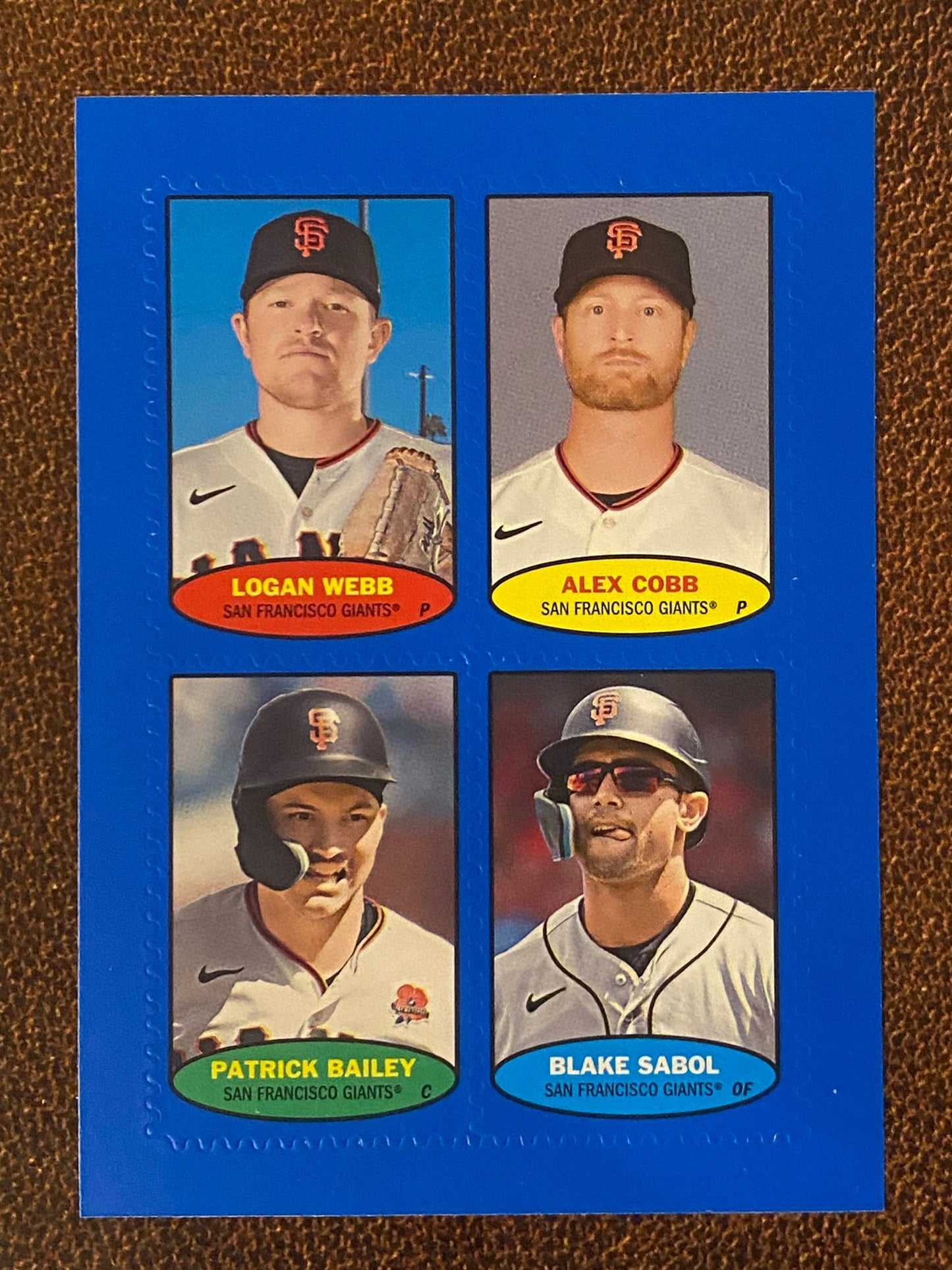 Webb/Cobb/Bailey/Sabol - 2023 Topps Heritage High Number - Stamps Blue Parallel - Giants