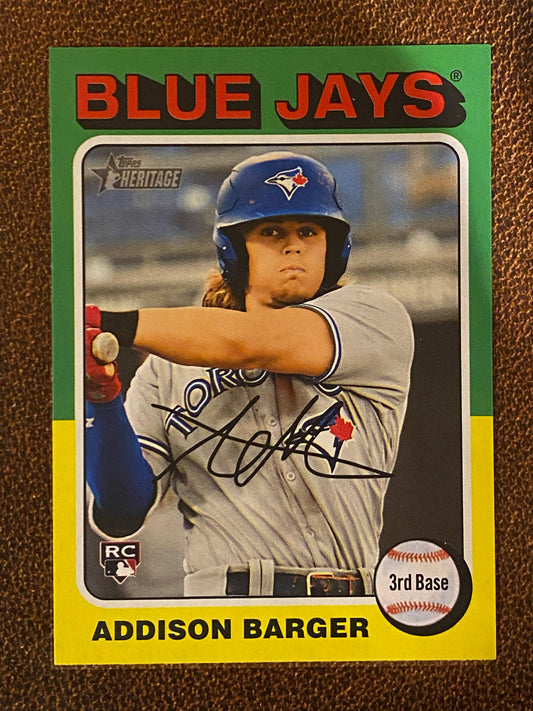 Addison Barger - 2024 Topps Heritage High Number - Short Print (#725) - Blue Jays