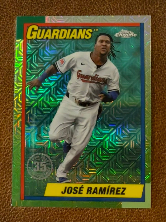 Jose Ramirez - 2025 Topps Series 1 - Silver Pack Mojo AQUA /199 - Guardians