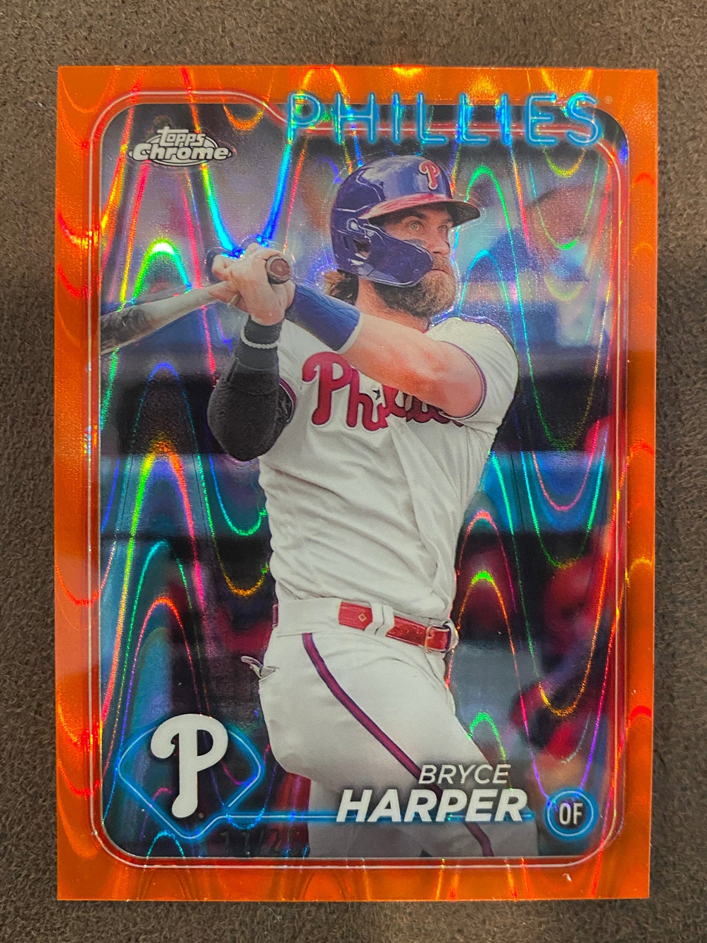 Bryce Harper - 2024 Topps Chrome - Orange Raywave /25 - Phillies