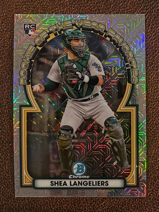 Shea Langeliers - 2023 Bowman Chrome - Rookie of the Year Favorites Mojo Refractors - Athletics