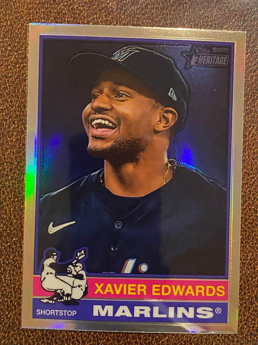 Xavier Edwards - 2025 Topps Heritage - Refractor - Marlins