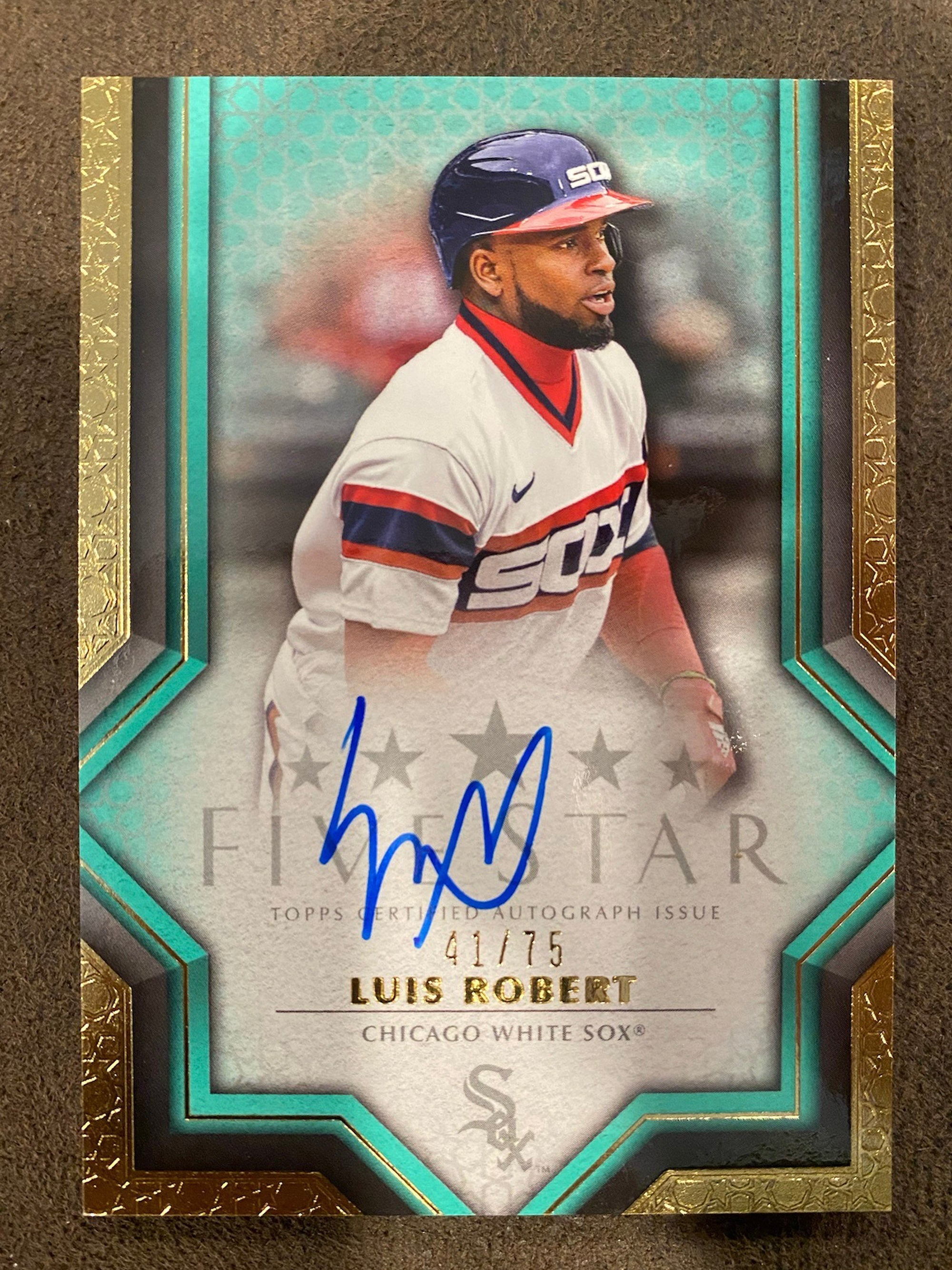 Luis Robert - 2023 Topps Five Star - Aqua AUTO /75 - White Sox