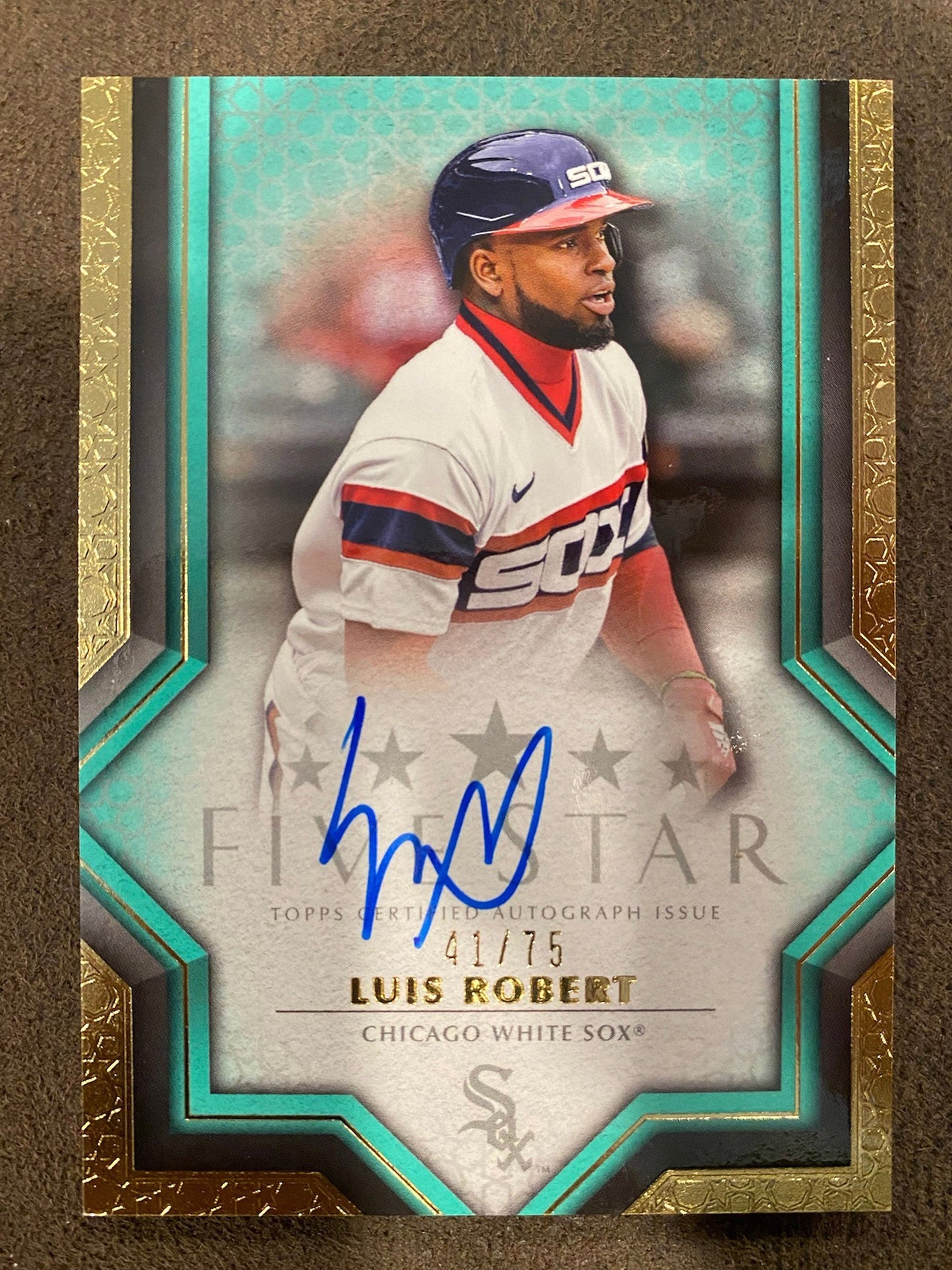 Luis Robert - 2023 Topps Five Star - Aqua AUTO /75  - White Sox