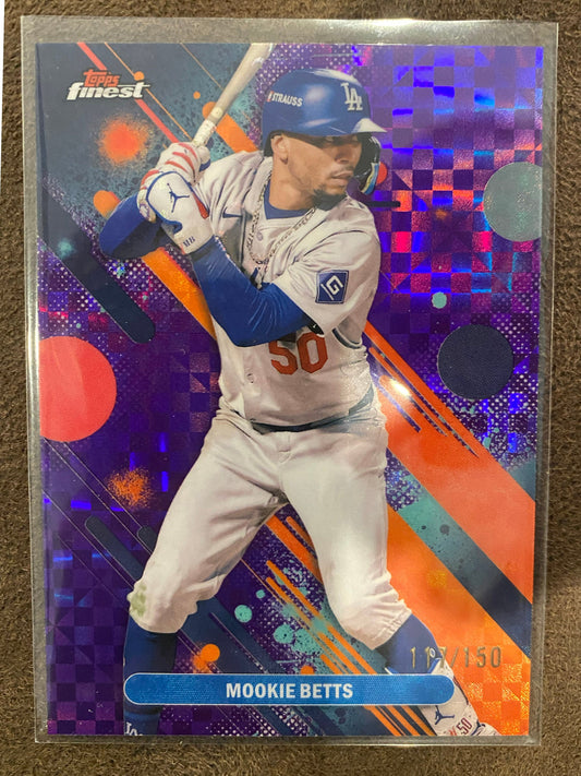 Mookie Betts - 2025 Topps Finest - Common Purple Checkerboard /150 - Dodgers