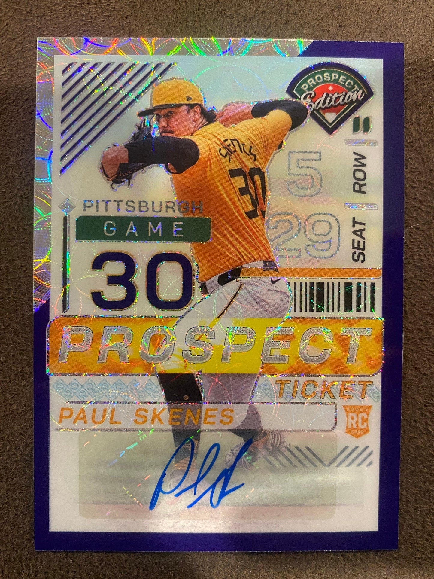 Paul Skenes - 2025 Panini Prospect - Purple Scope AUTO /49 - Pirates