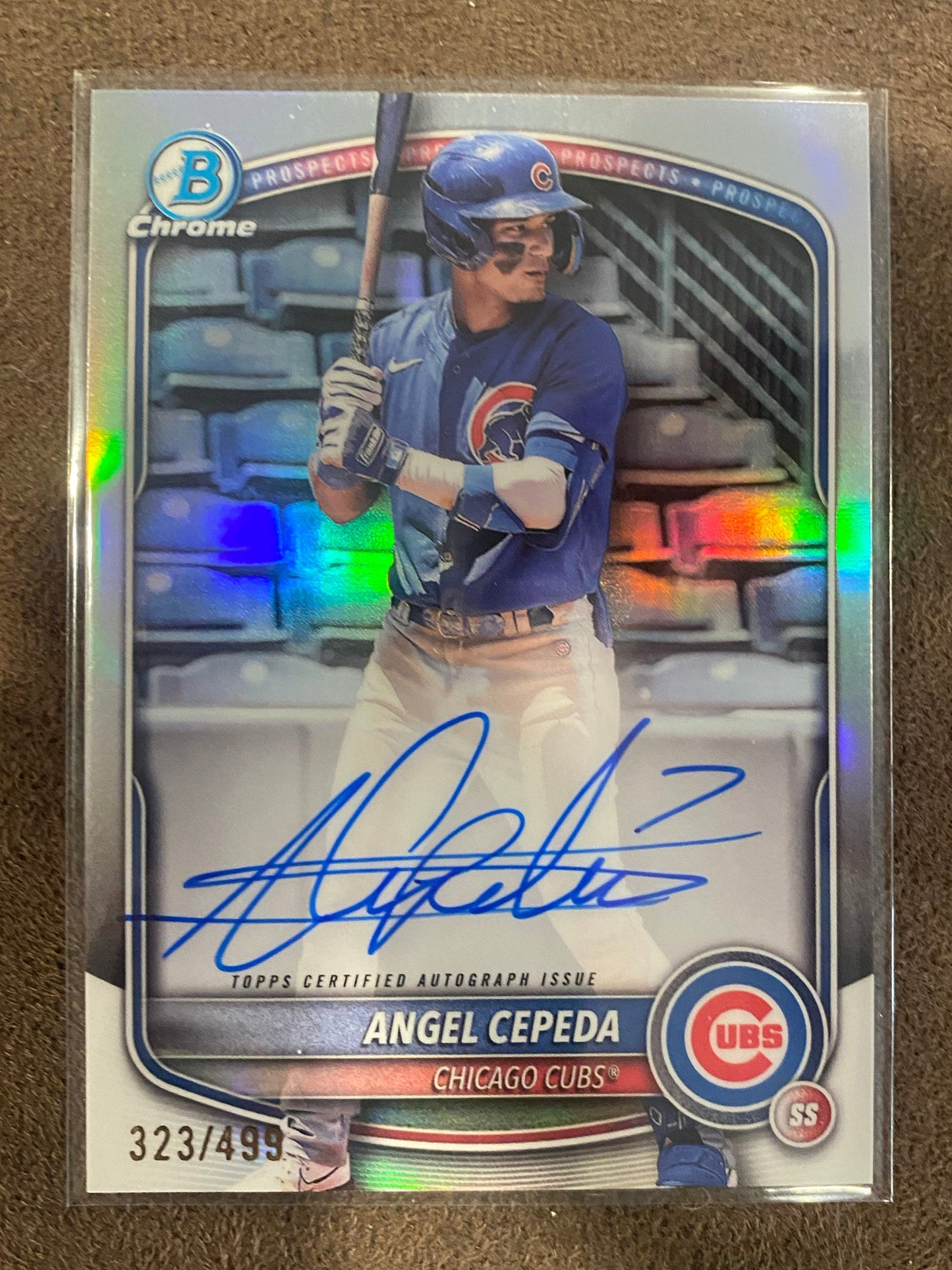 Angel Cepeda - 2025 Bowman Chrome - Prospect Refractor AUTO /499 - Cubs