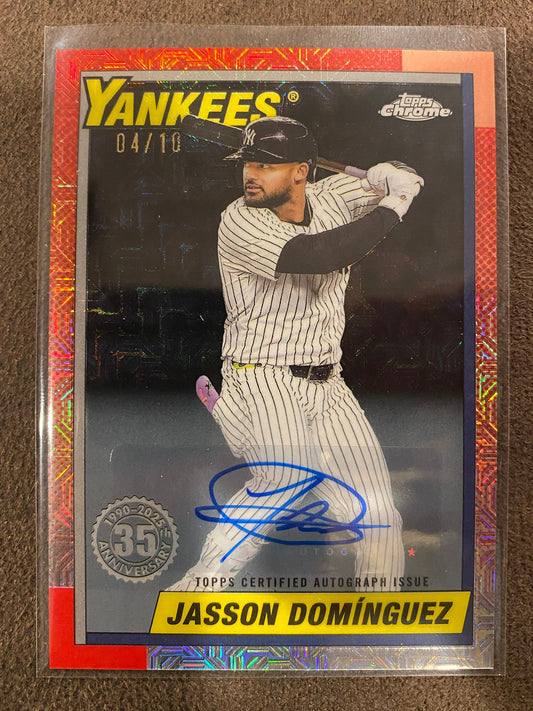 Jasson Dominguez - 2025 Topps Update - Silverpack Mojo AUTO Black /10 - Yankees