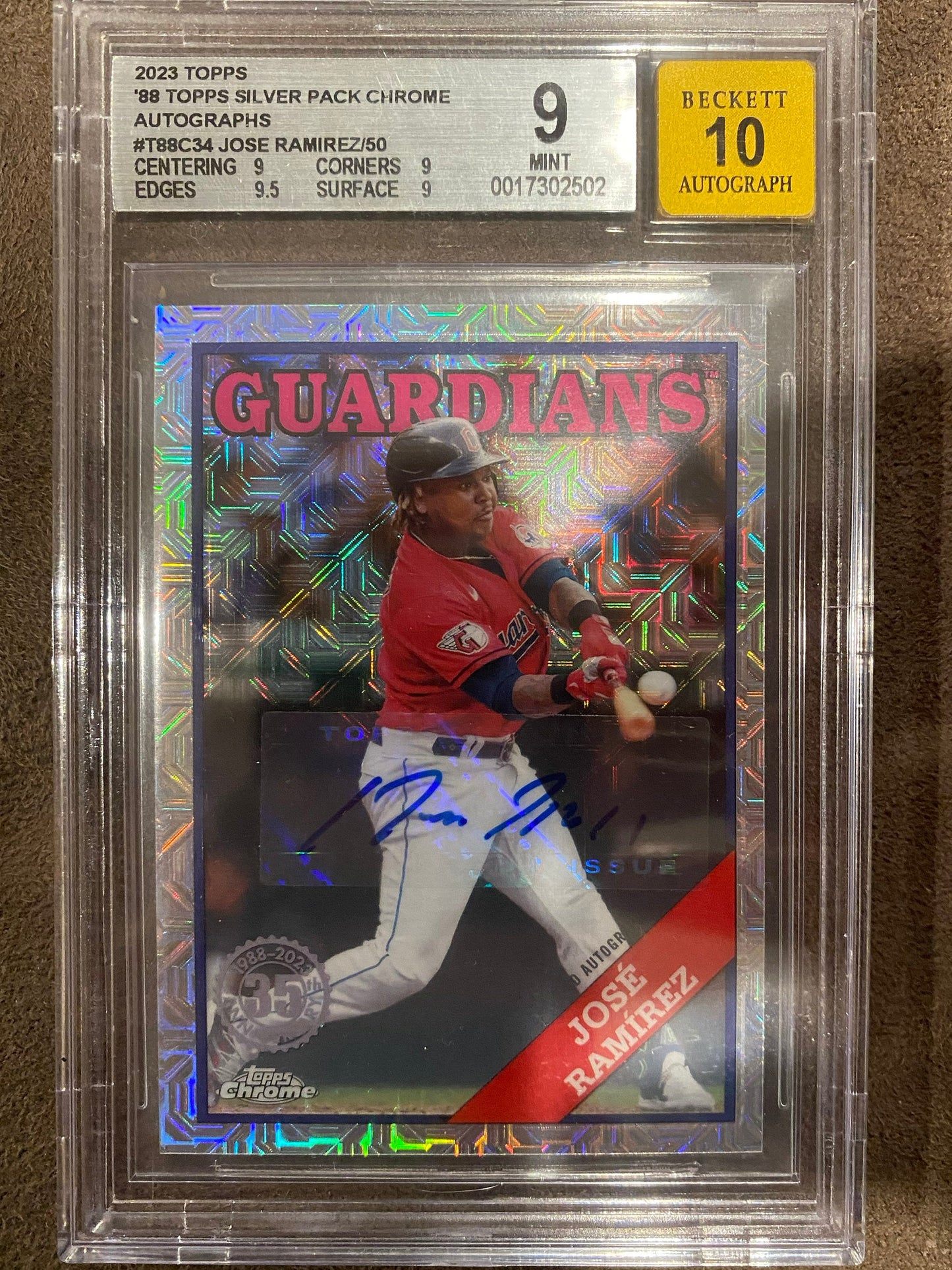 Jose Ramirez - 2023 Topps - Mojo AUTO /50 (Beckett 9) - Guardians