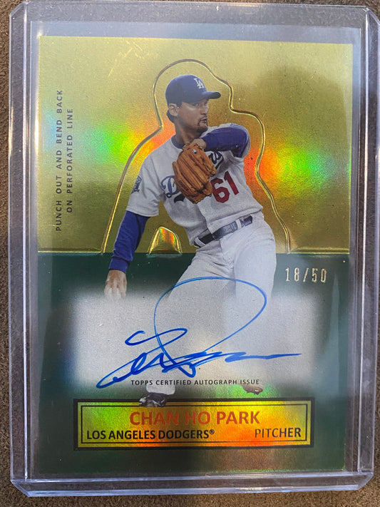Chan Ho Park - 2025 Topps Archives - Stand Up Insert GOLD AUTO /50 - Dodgers