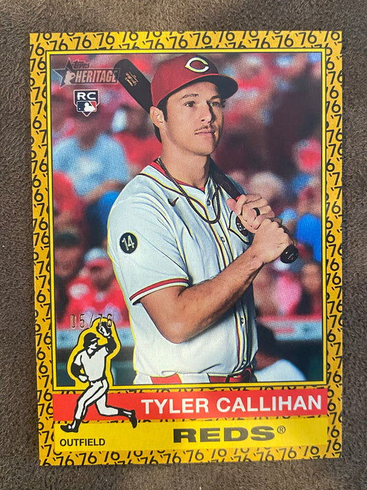 Tyler Callihan - 2025 Topps Heritage High Number - 1976 Border /76 - Reds