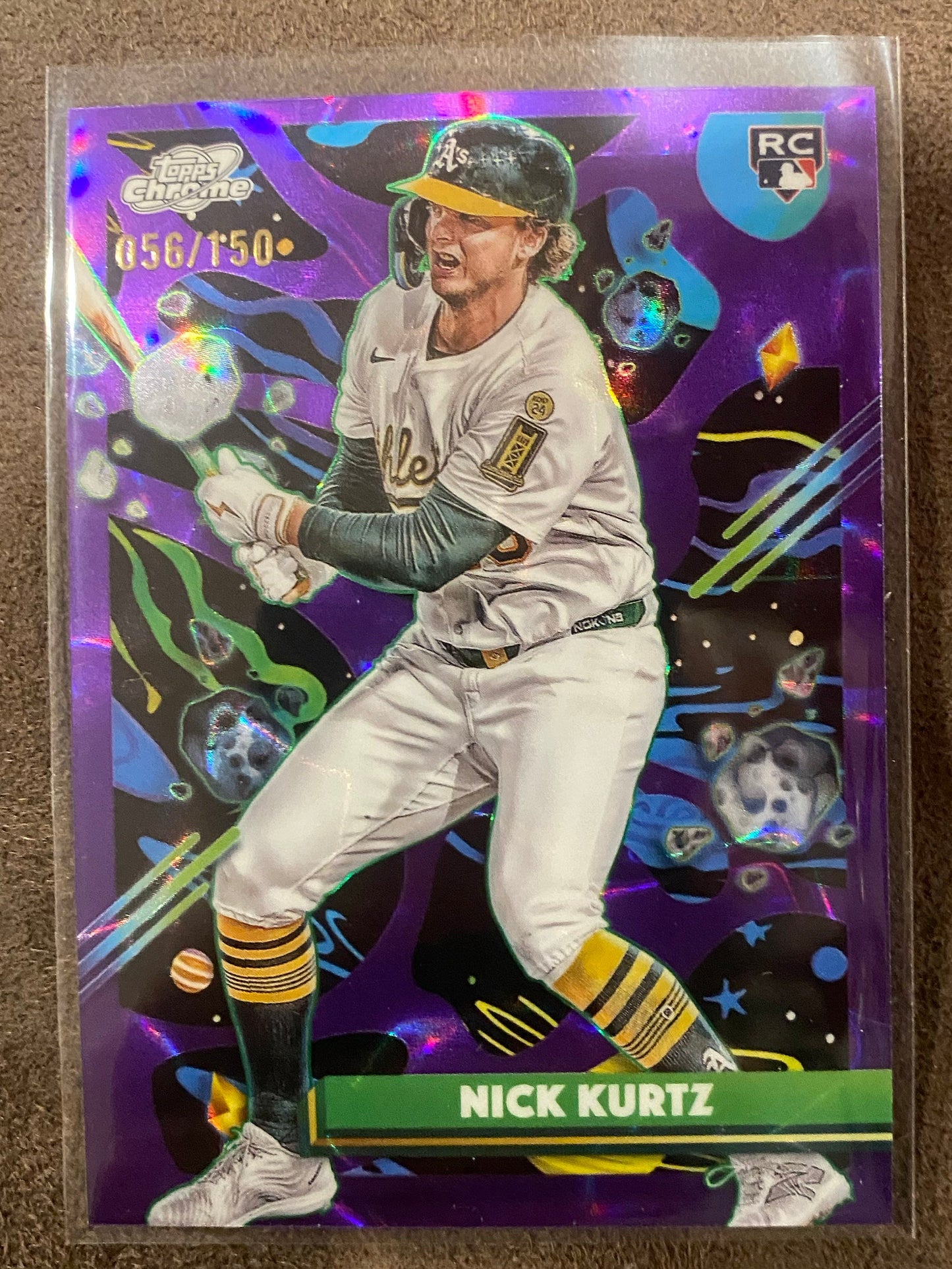 Nick Kurtz - 2025 Topps Chrome Cosmic - PURPLE Rookie /150 - Athletics