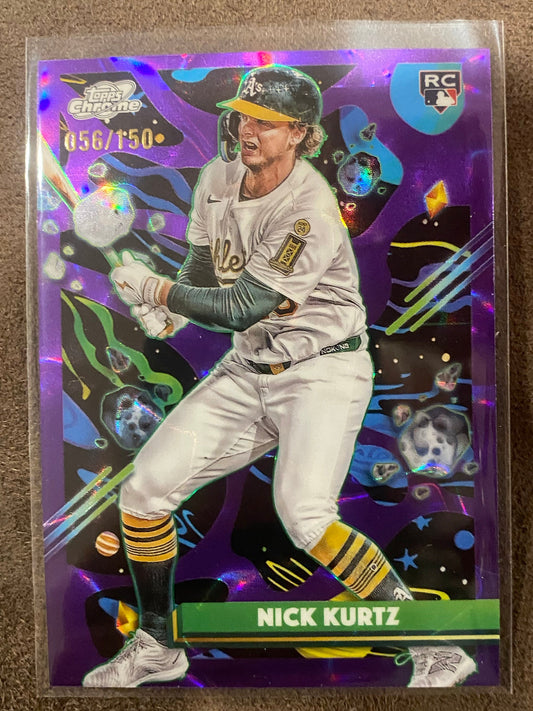 Nick Kurtz - 2025 Topps Chrome Cosmic - PURPLE Rookie /150 - Athletics