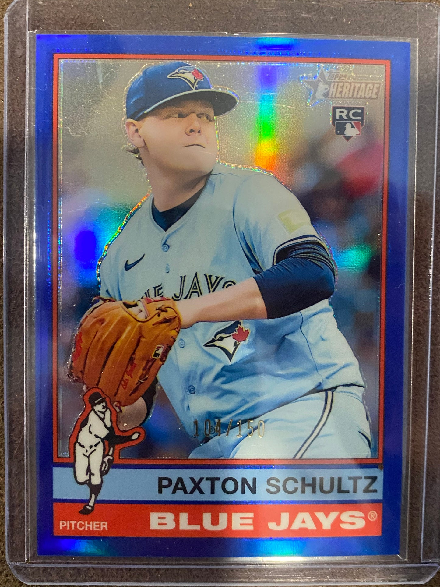 Paxton Schultz - 2025 Topps Heritage High Number - Blue Refractor /150 - Blue Jays