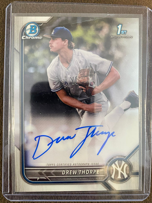 Drew Thorpe - 2022 Bowman - 1st Chrome AUTO - Yankees