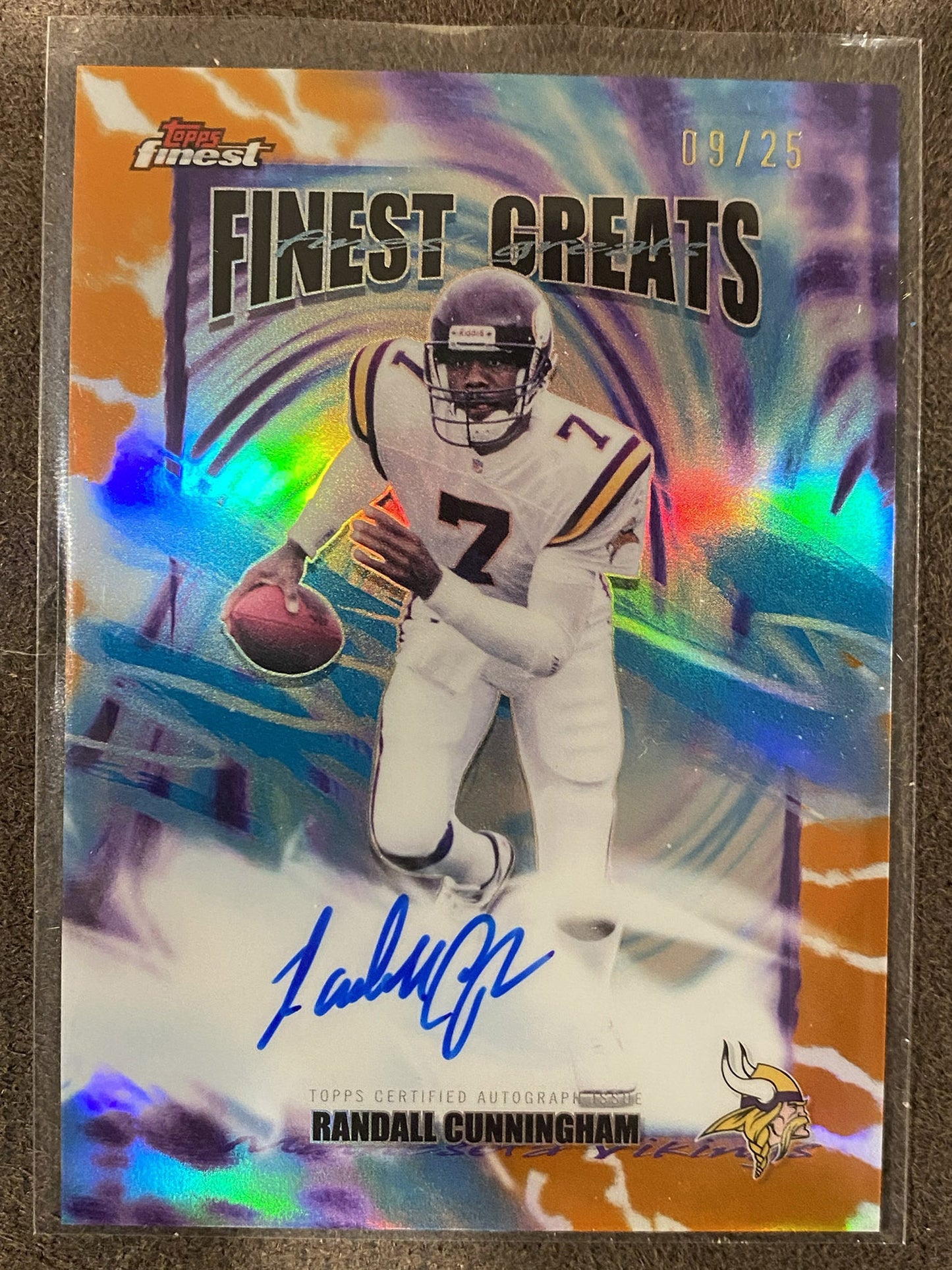 Randall Cunningham - 2025 Topps Finest - ORANGE Finest Greats AUTO /25 - Eagles