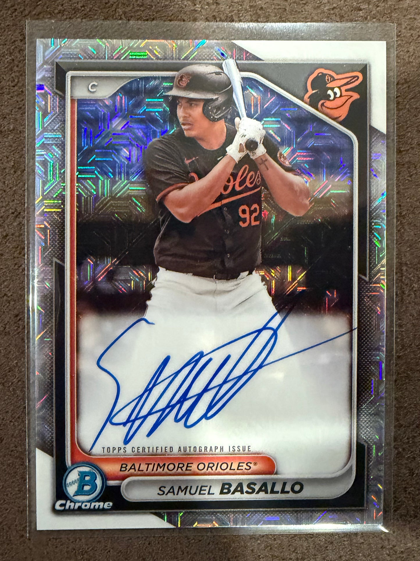 Samuel Basallo - 2024 Bowman Chrome - Mojo Prospect AUTO - Orioles