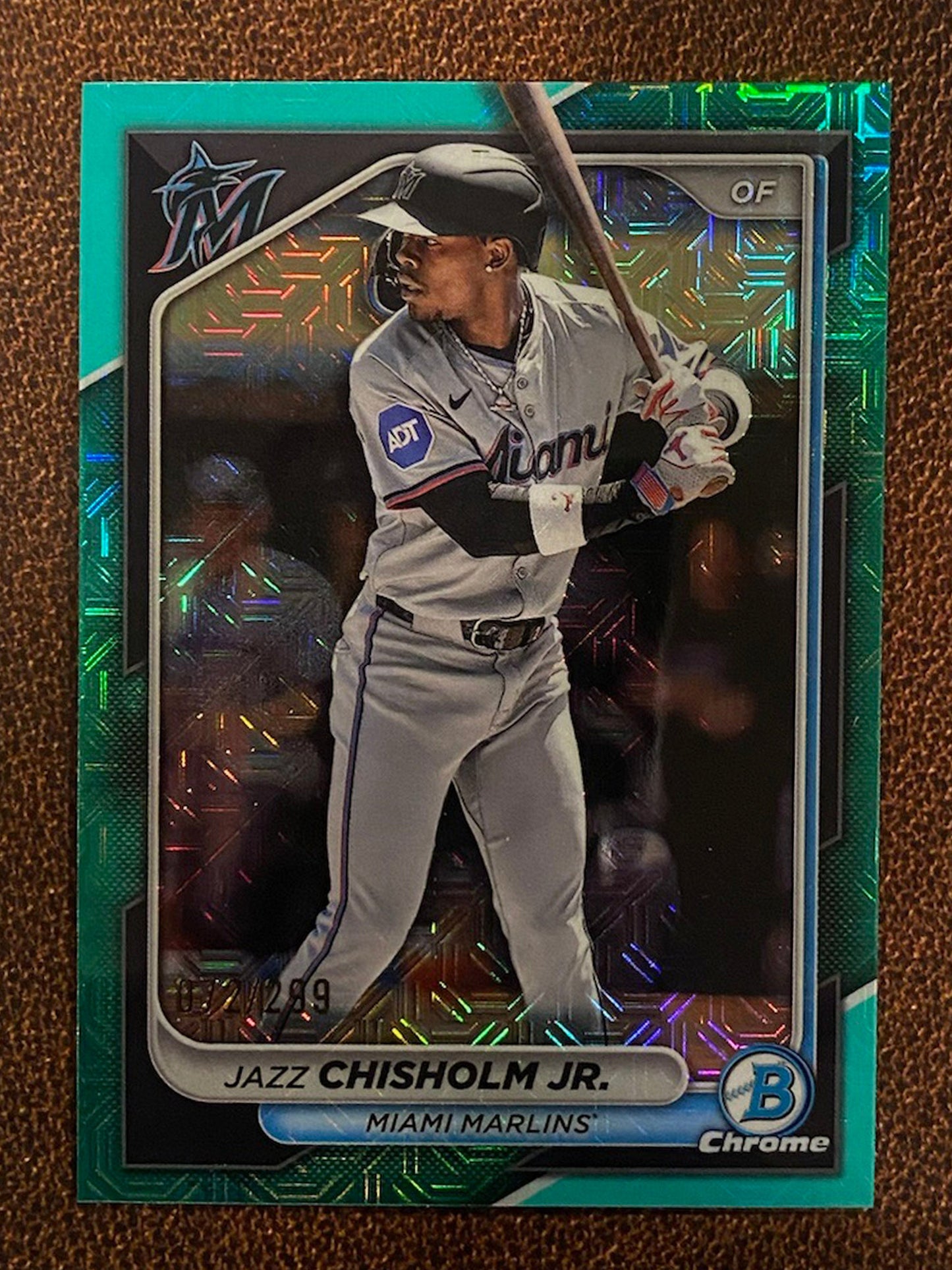 Jazz Chisolm - 2024 Bowman Chrome - Aqua Mojo Refractor /299 - Marlins