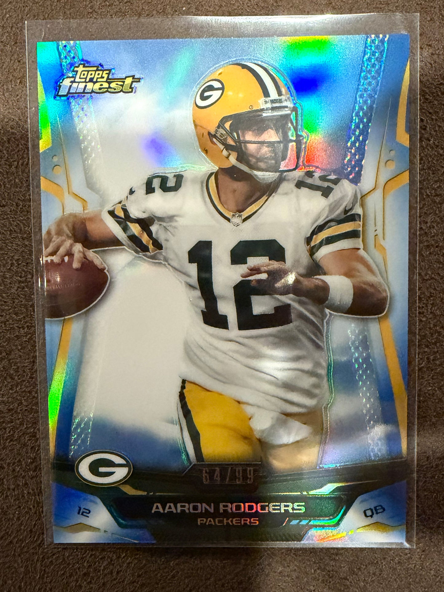 Aaron Rodgers - 2014 Topps Finest - BLUE Refractor /99 - Packers