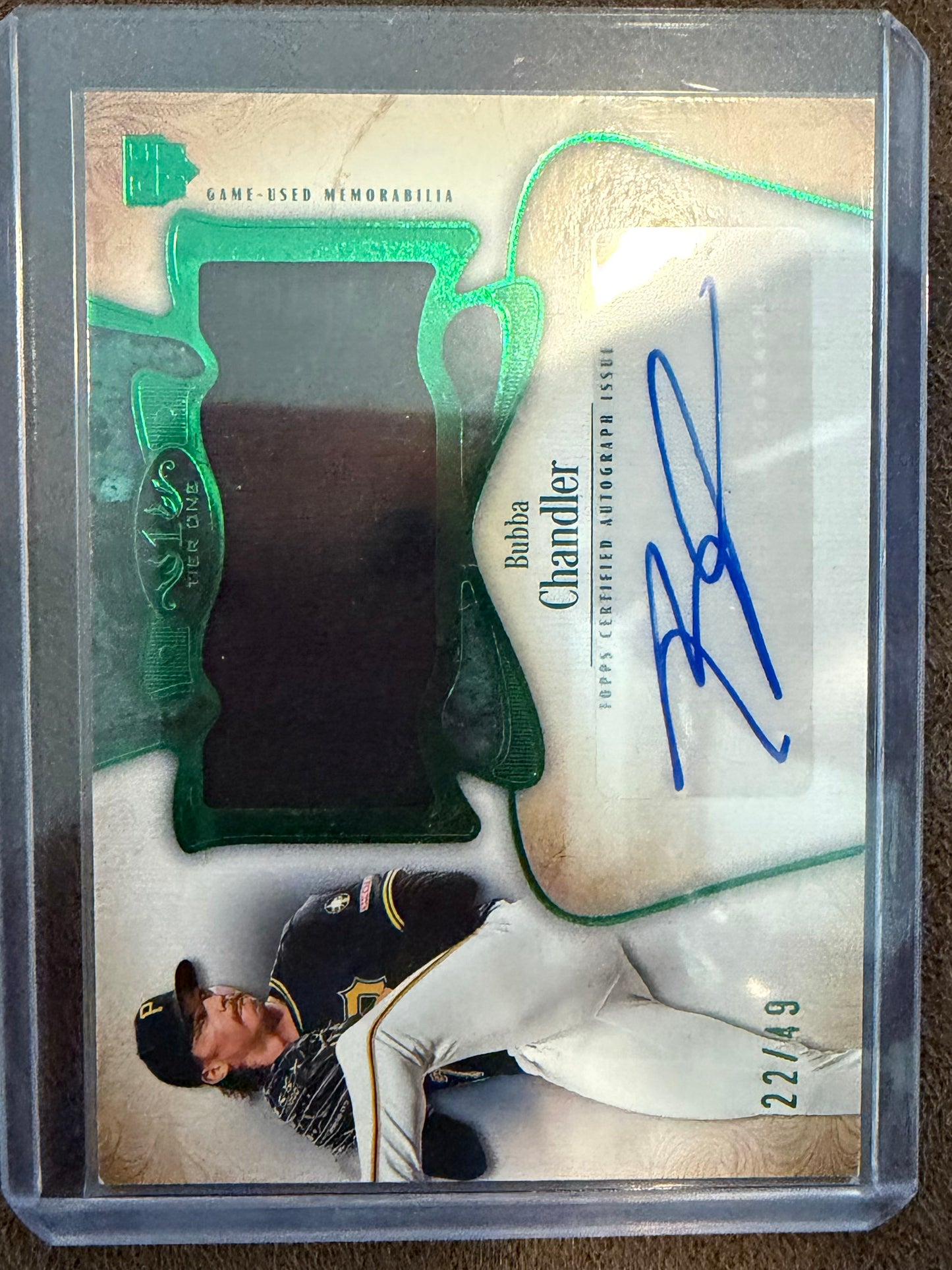 Bubba Chandler - 2026 Topps Tier One - GREEN Rookie Patch Auto /49 - Pirates