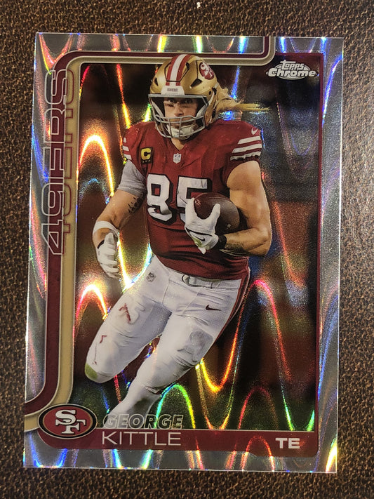 George Kittle - 2025 Topps Chrome - Raywave Refractor - 49ers