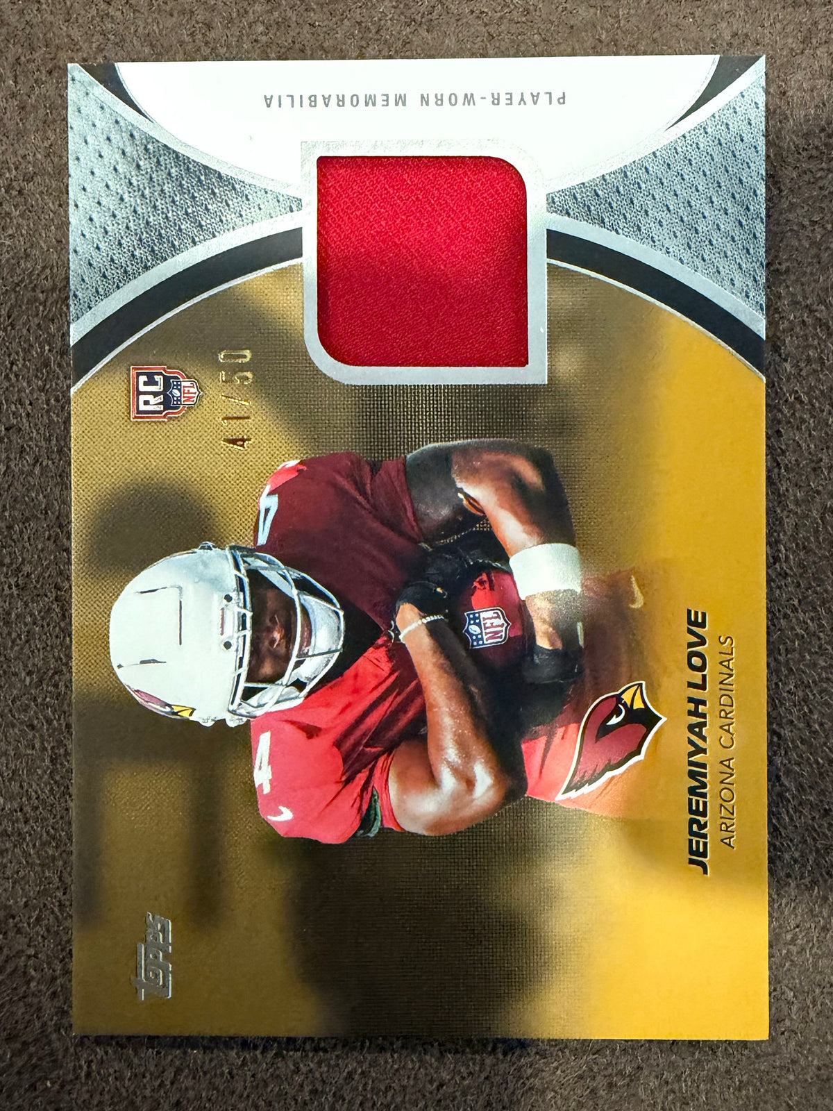 Jeremiyah Love - 2026 Topps Flagship Football - GOLD NFL Rookies Material /50 - Cardinals