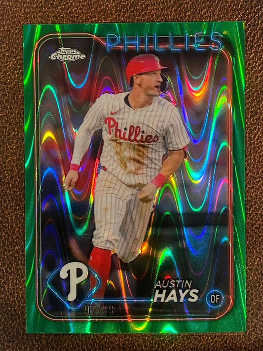 Austin Hays - 2024 Topps Update - Green Raywave /99 - Phillies