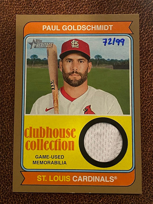 Paul Goldschmidt - 2023 Topps Heritage - Gold Game-Used Relic /99 - Cardinals