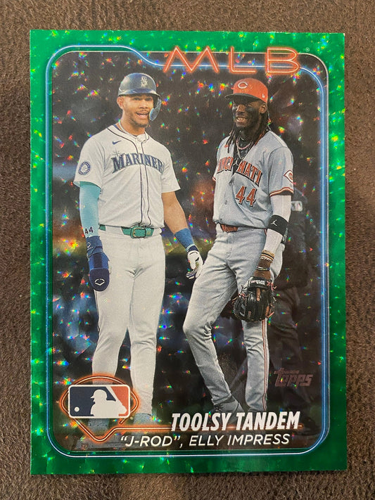 Elly De La Cruz / Julio Rodriguez - 2024 Topps Update - Green /499 - Reds