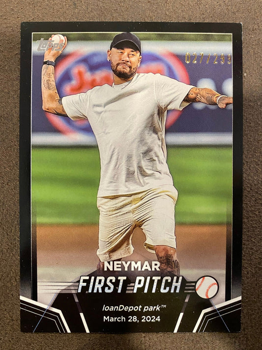 Neymar - 2024 Topps Update - First Pitch Black /299 *chipping and corner issues*
