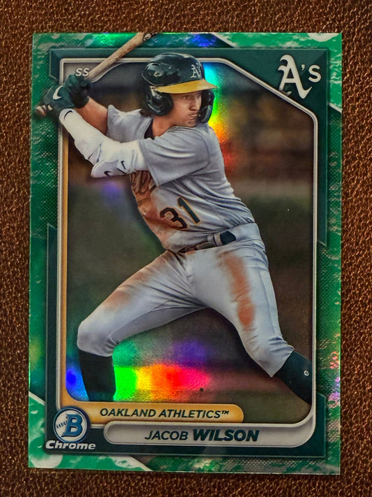 Jacob Wilson - 2024 Bowman - Chrome Lunar Glow - Athletics