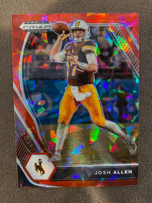 Josh Allen - 2021 Panini Prizm Draft Picks - Cracked Red Ice Prizm - Bills