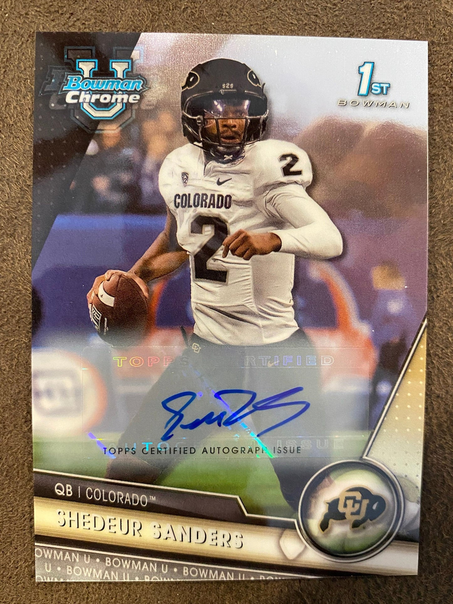 Shedeur Sanders - 2022 Bowman Chrome U - First Bowman AUTO - Colorado