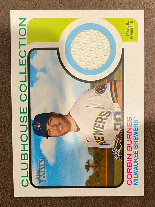 Corbin Burnes - 2022 Topps Heritage High Number - Clubhouse Collection Game-Used RELIC - Brewers