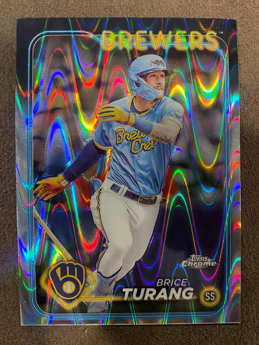 Brice Turang - 2024 Topps Chrome - Raywave Refractor - Brewers