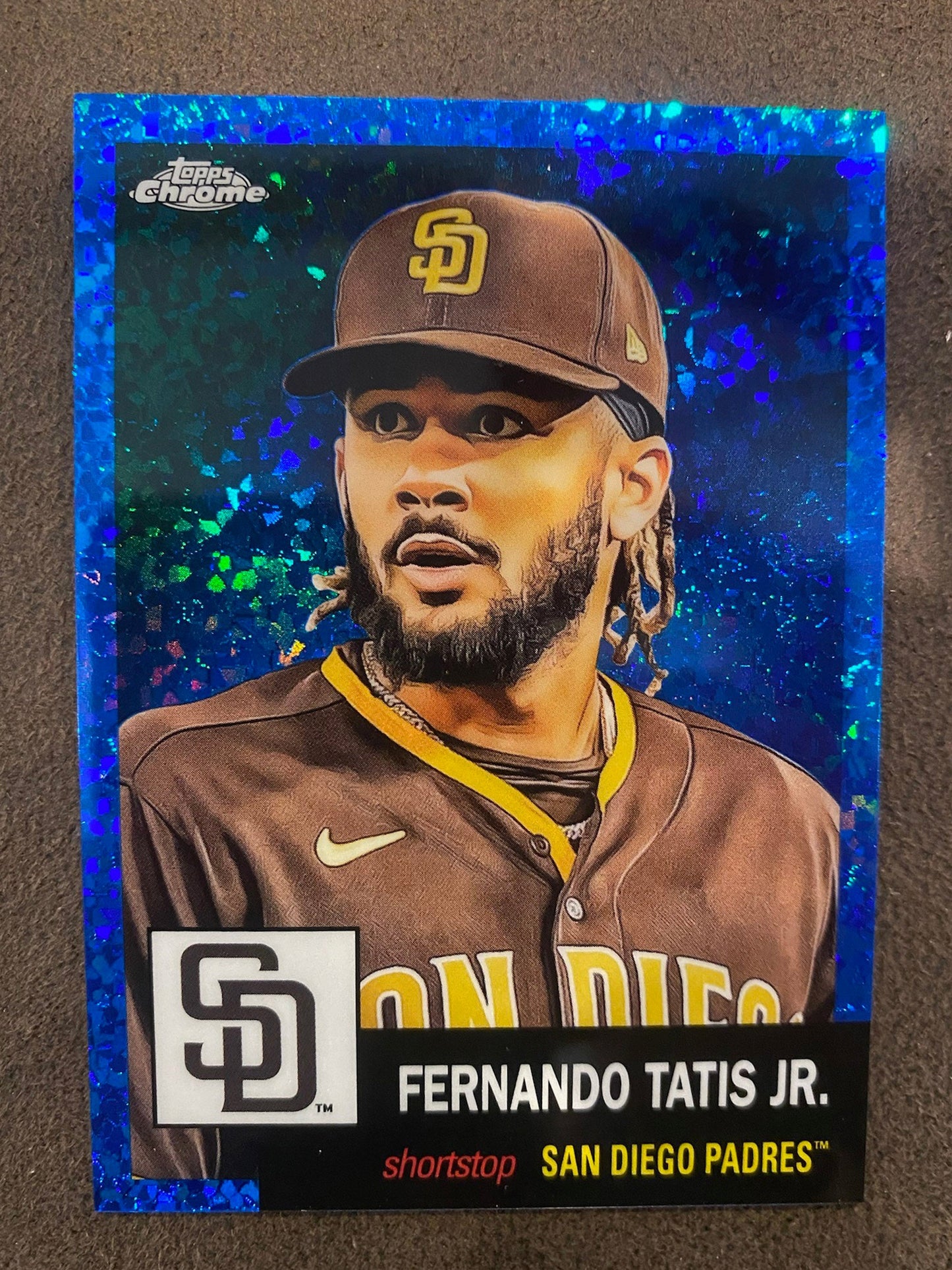 Fernando Tatis Jr - 2022 Topps Chrome Platinum Anniversary - Blue Mini Diamond /199 - Padres