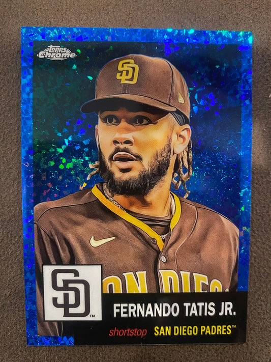 Fernando Tatis Jr - 2022 Topps Chrome Platinum Anniversary - Blue Mini Diamond /199 - Padres