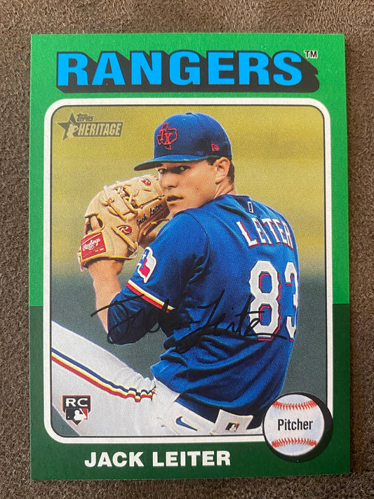 Jack Leiter - 2024 Topps Heritage High Number - Green Border - Rangers