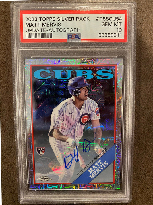 Matt Mervis - 2023 Topps Update - Rookie Mojo AUTO /99 PSA 10 GEM MINT (POP 2!) - Cubs